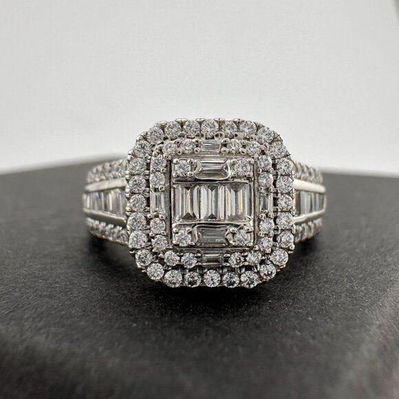 Elegant 2 Carat Lab Created White Topaz Ring Size 7 - Picture 11 of 16